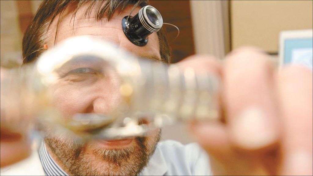 Bill Rostiser has been a watchmaker for Windsor Jewelry, just south of Monument Circle, for 38 years.