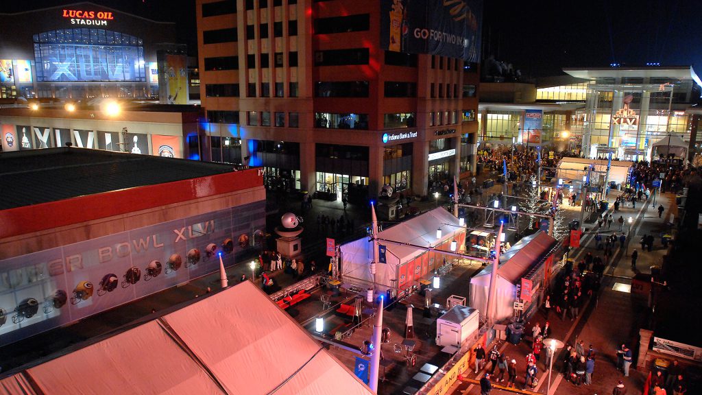 After the game, fans streamed into Super Bowl Village, which was constructed along Georgia Street and equipped with heated tents.