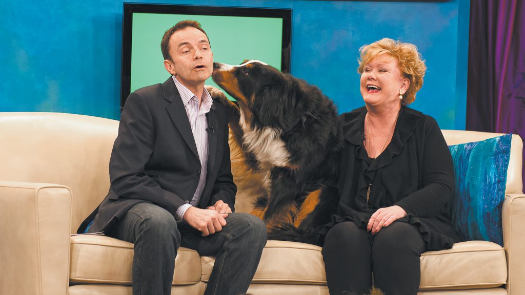 Local celebs Paul Poteet and Patty Spitler ham it up during a taping of ''Pet Pals TV,'' a popular syndicated program.