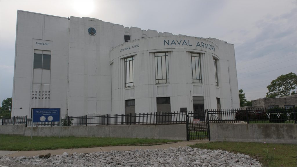 Built over two years as a Works Progress Administration project, the building opened in 1938 as the Indianapolis Naval Reserve Armory.