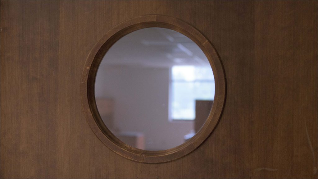 Doors to the classrooms, where radio operators trained for sea duty during World War II, have portholes to mimic a ship.