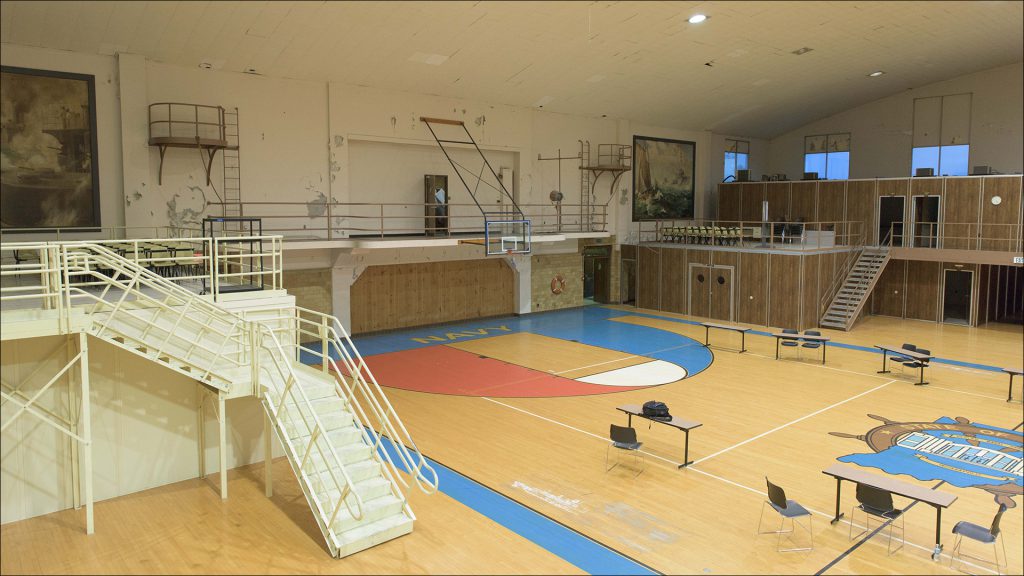 A double gymnasium will be used by basketball and volleyball teams from both Herron and Riverside high schools.