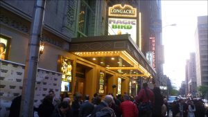 The Longacre Theatre in New York City plays host to the Broadway premiere of ''Magic-Bird.''