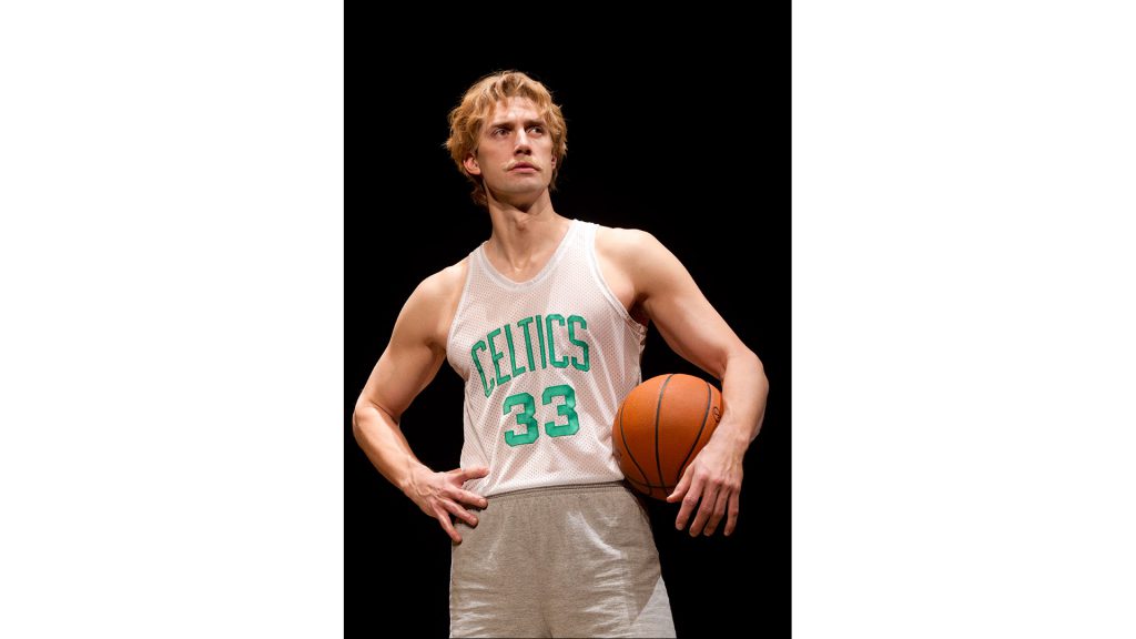Actor Tug Coker plays basketball icon Larry Bird from college to the end of his pro career in the Broadway play ''Magic-Bird.''