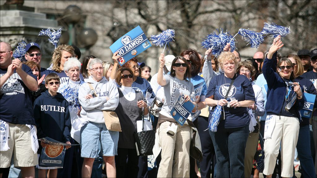 Supporters waved blue and white pompons and ''Go Dawgs'' signs on Wednesday.