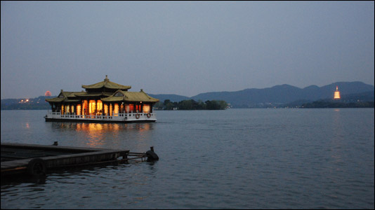 West Lake, in the city of Hangzhou, is one of the top tourist attractions in China.
