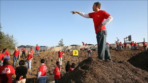 Lilly's Jeff Burgess provides some direction to volunteers.