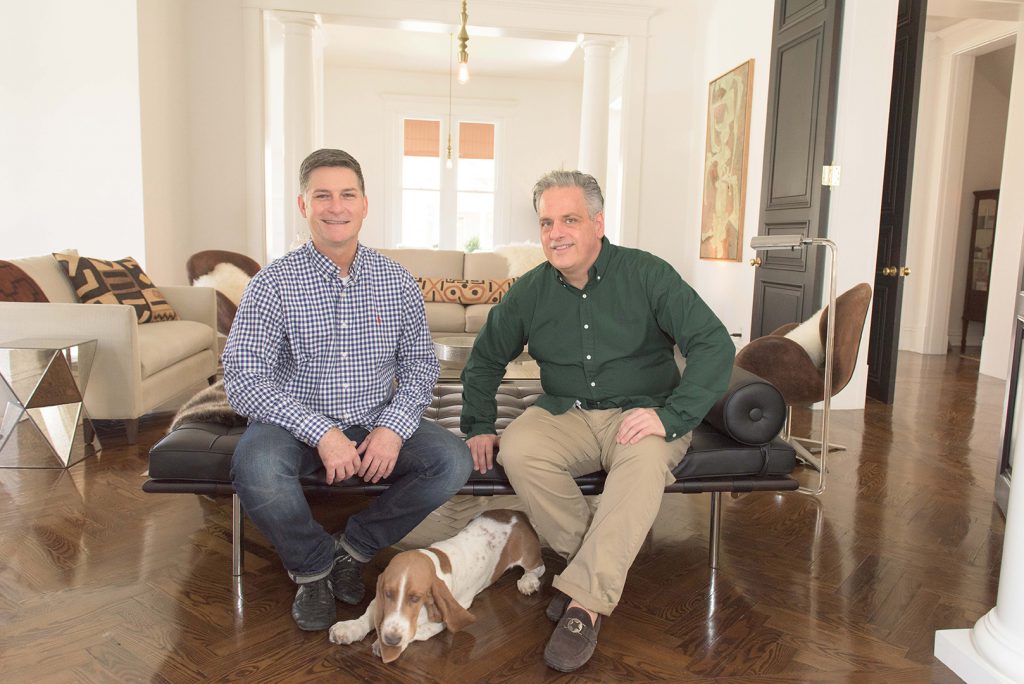 Ken Ramsay, left, and real estate agent Joe Everhart bought the house in 1994.