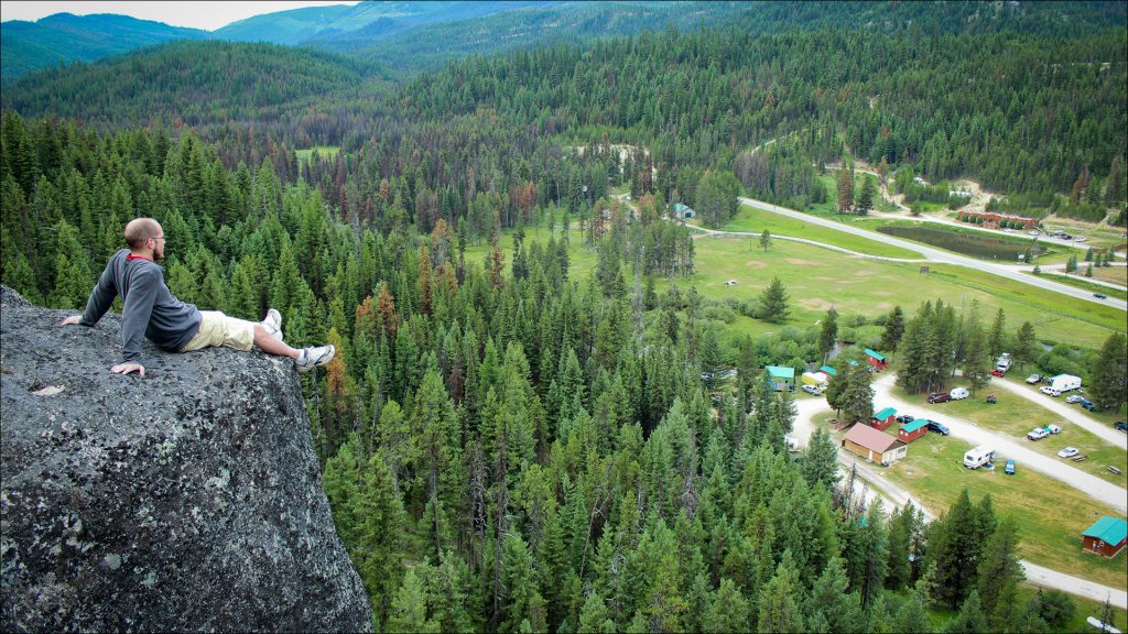An early-morning walk provided a spectacular view of the Arnold family's Lolo Hot Springs, Mont., campsite below.