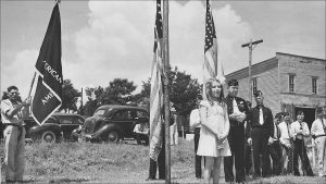 Koch's father, Jim Yellig, was a WWI veteran. He often had Koch perform at special occasions like this Memorial Day service in the early 1940s.