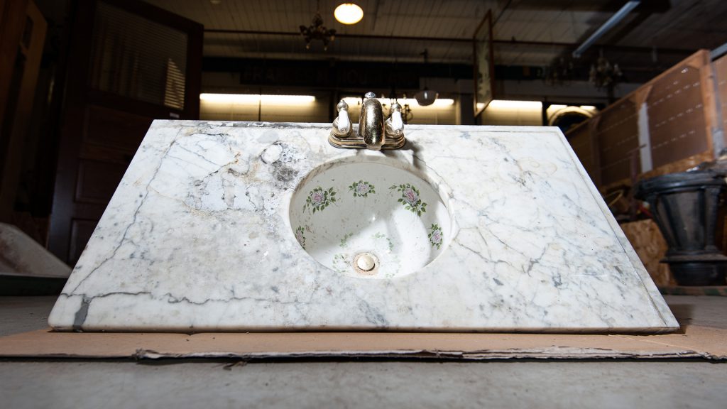 Porcelain bath items are a fixture at architectural salvage yards.