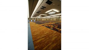 About half of the Grand Ballroom has been carpeted already.