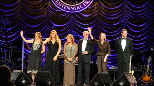 The IMS board at the 2009 Centennial Era Gala, from left: Kathi George-Conforti, Nancy George, Josie George, Jack Snyder, Chairwoman Mari Hulman George and Tony George.