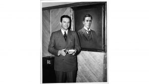 Anton ''Tony'' Hulman Jr. in 1946, the year he reopened the Indianapolis Motor Speedway. He inherited Hulman and Co. when his father, seen in the portrait, died in 1942.