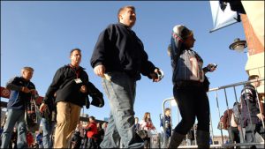 Ticket holders passed through several security checkpoints before entering the stadium.