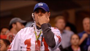 New York Giants fans sweated the last 57 seconds of the game.