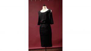 Black silk ''Gigi'' dress with capelet bodice by Doucette Douvall, $462, at 8 Fifteen