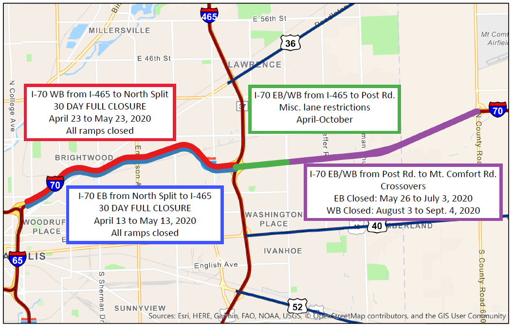 INDOT to close I-70 in Indianapolis to take advantage of pandemic