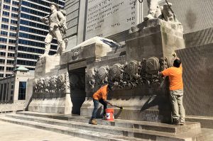 cleaning monument