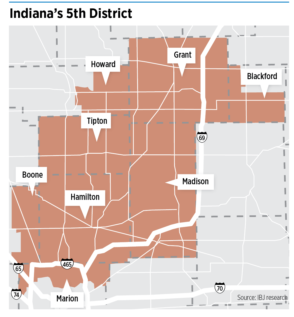 Indiana 5th Congressional District Map