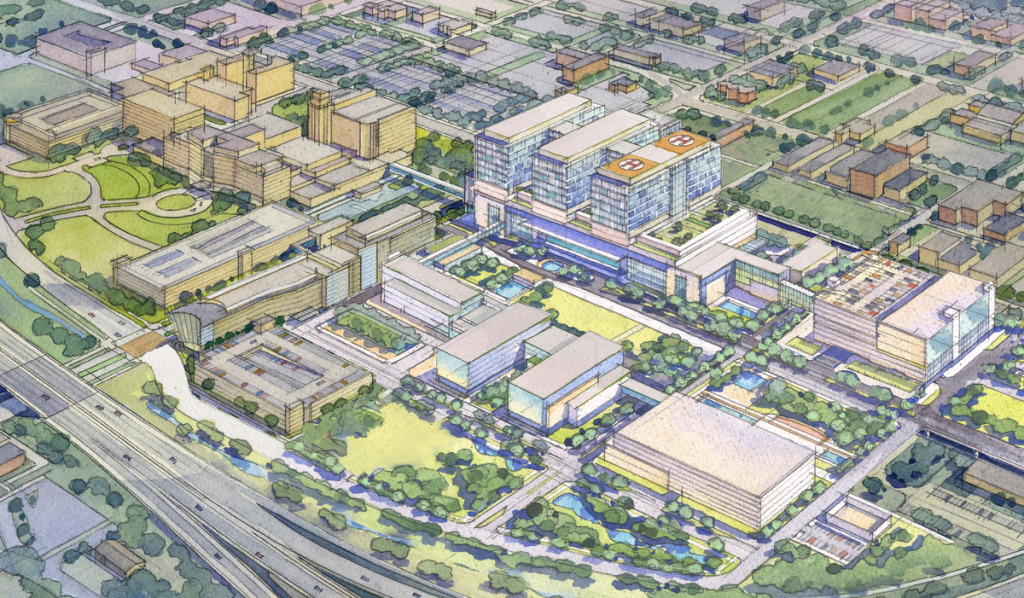 Grocery Store Other Retail Likely To Come To IU Health S Expanded   Methodist Campus Layout 1024x598 