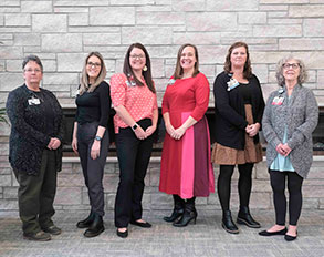 Group photo of six members of Community Health Network's Pregnancy and Substance Use Treatment
                                Program