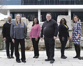 Group photo of six members of Eskenazi Health's Hoosier Heartland Healing Collaborative