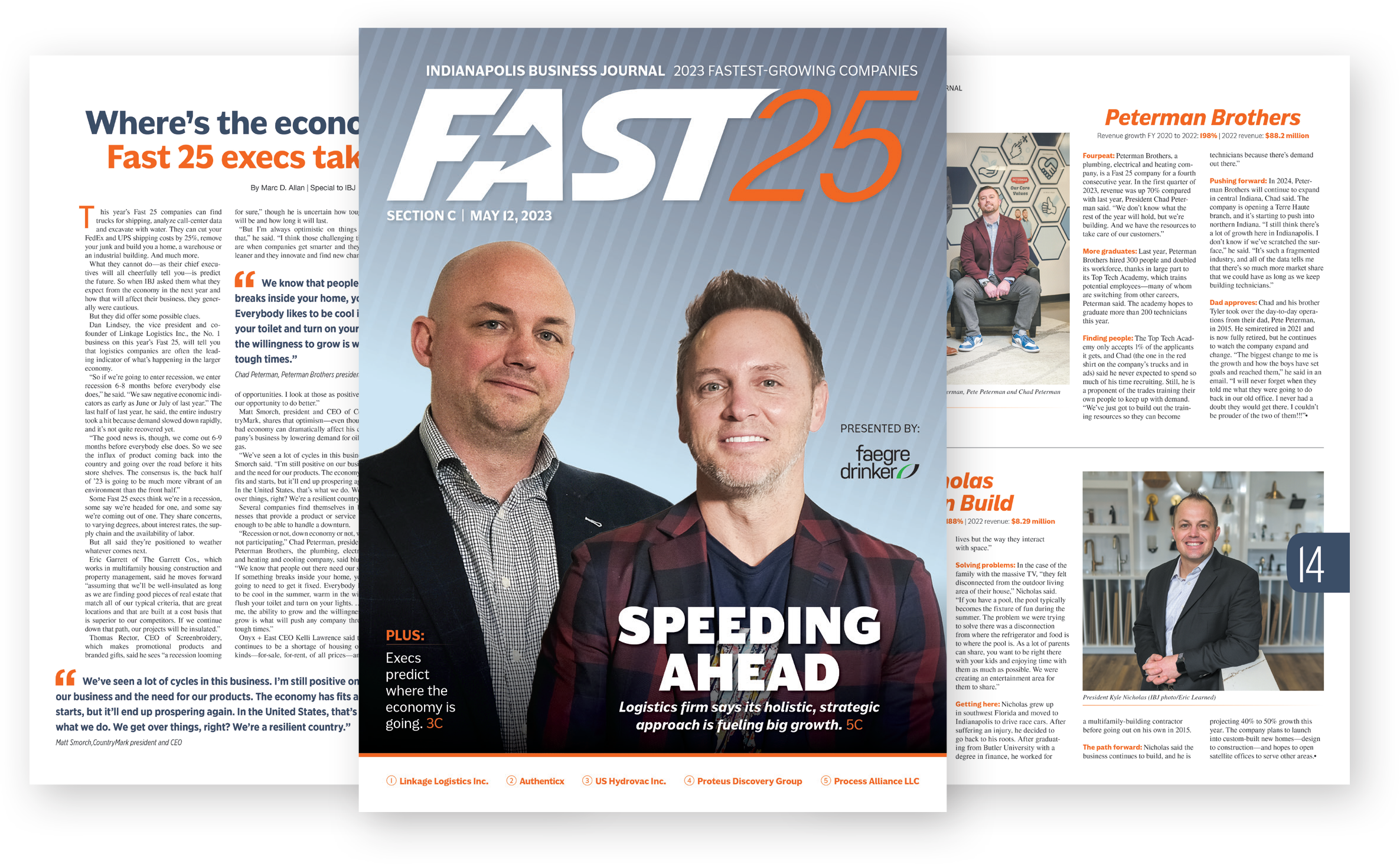Pages from IBJ's 2023 Fast 25 supplement.