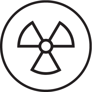 Line art of the radiation symbol
