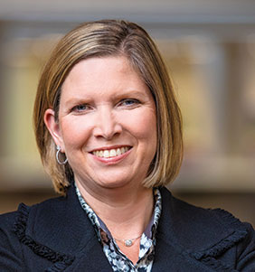 Professional headshot of Cummins CEO and chair, Jennifer Rumsey