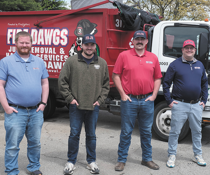 Nick Smith, Evan Huntley, Brycen Spangler and Matthew Olson from Fire Dawgs Junk Removal