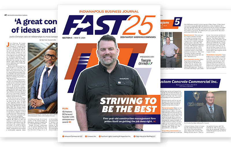 Pages from IBJ's 2024 Fast 25 supplement.