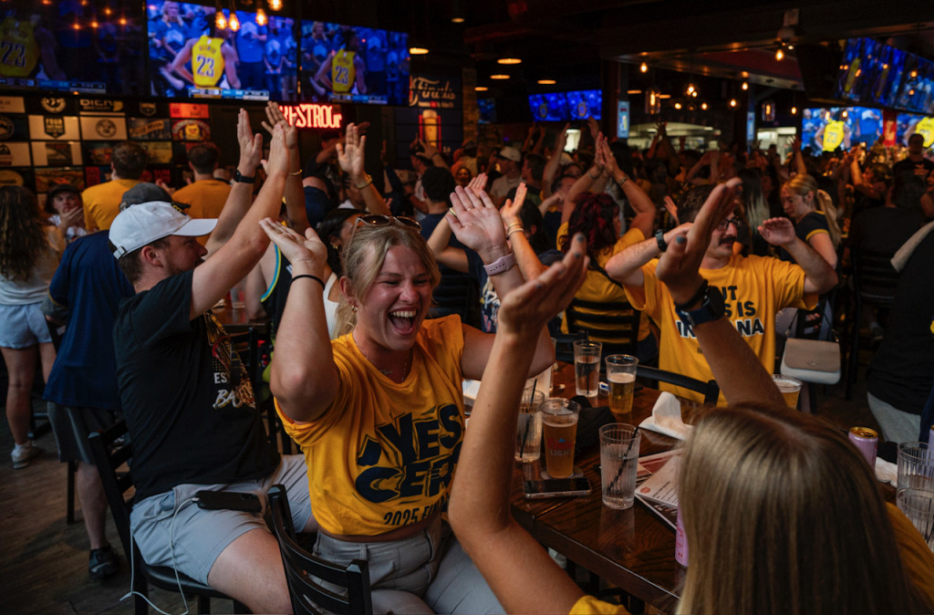Photos: Fans flock to downtown for NBA Finals