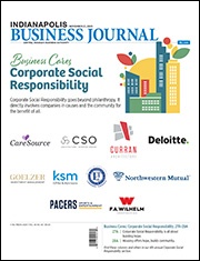 Cover of IBJ's 2025 Business Cares, Corporate Social Responsibility issue, featuring the logos of all supporting companies listed below.