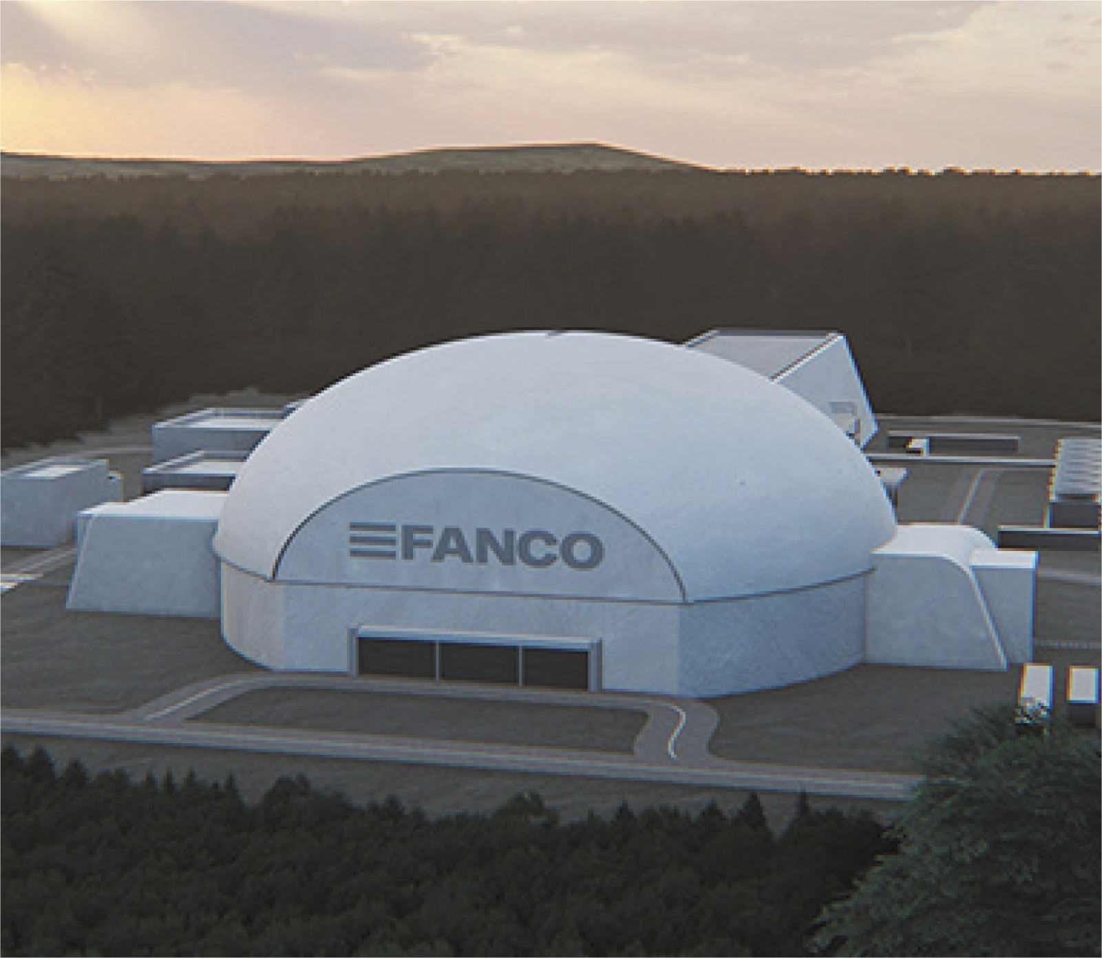 Aerial shot of Fanco headquarters
