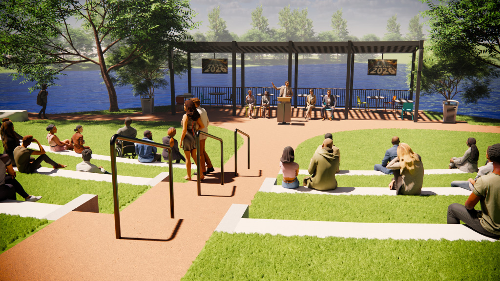 Construction nearly complete on outdoor facilities at Carmel Gateway office park