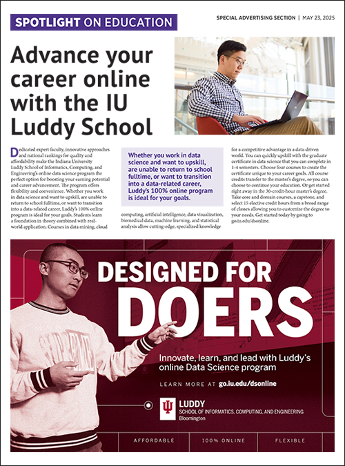 Image of IU Luddy's Spotlight Advertorial page