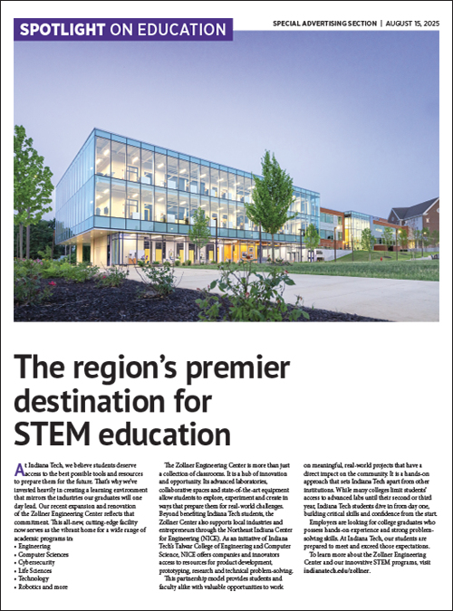 Image of Indiana Tech's Spotlight Advertorial page