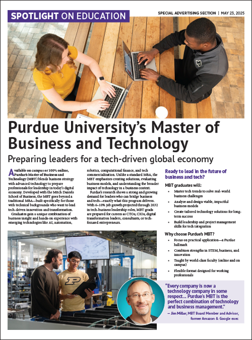 Image of Purdue's Spotlight Advertorial page