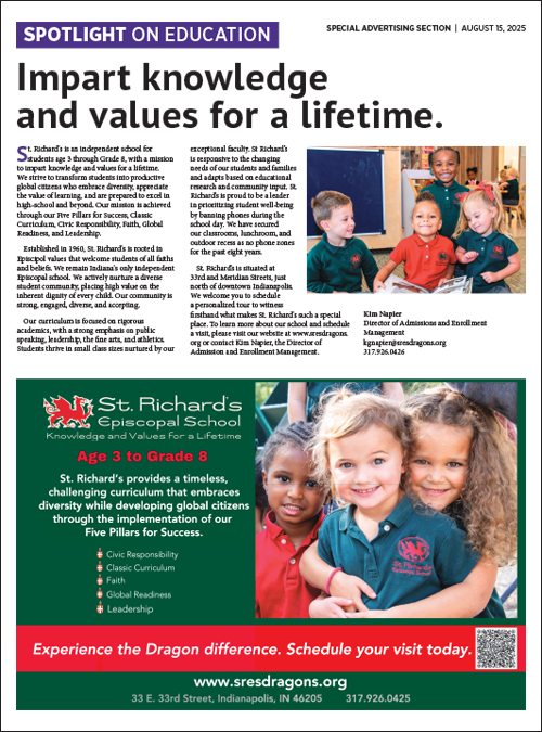 Image of St. Richard School's Spotlight Advertorial page